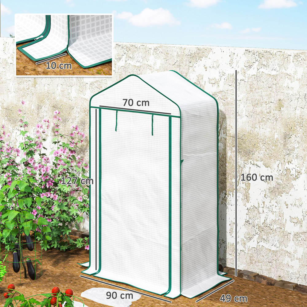 Outsunny 4 Shelf White 5.2 x 2.9ft Portable Mini Greenhouse Image 9