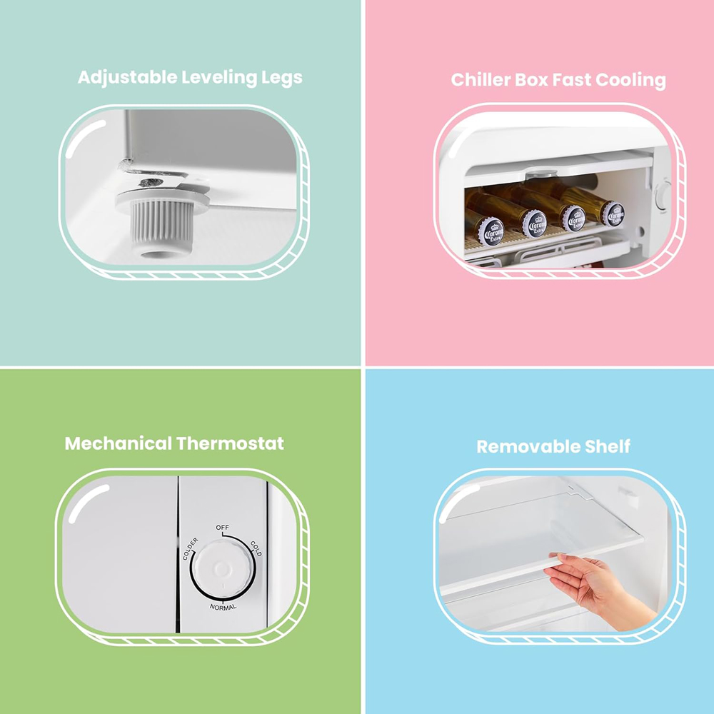 Comfee White Retro Freestanding Fridge with Chiller Box 93L Image 4