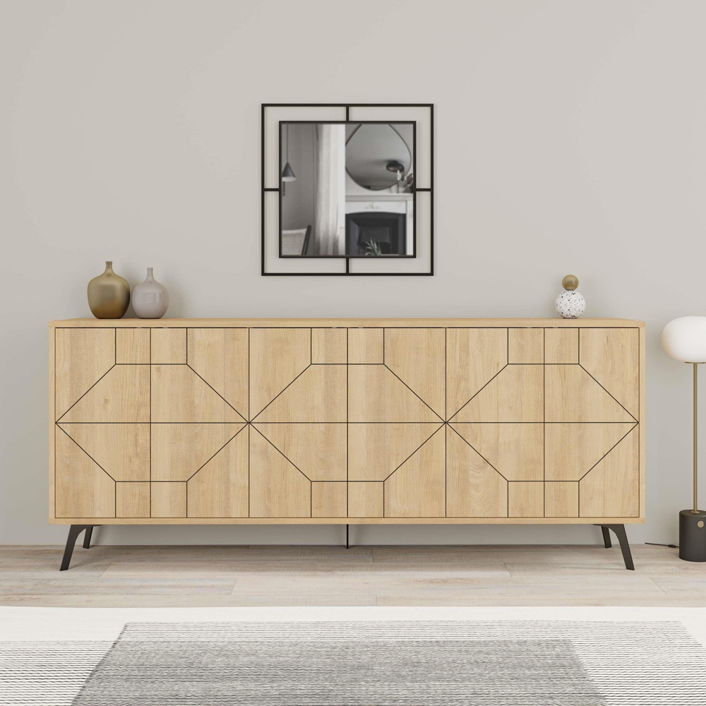Decortie Dune 3 Door Oak Sideboard Image 5