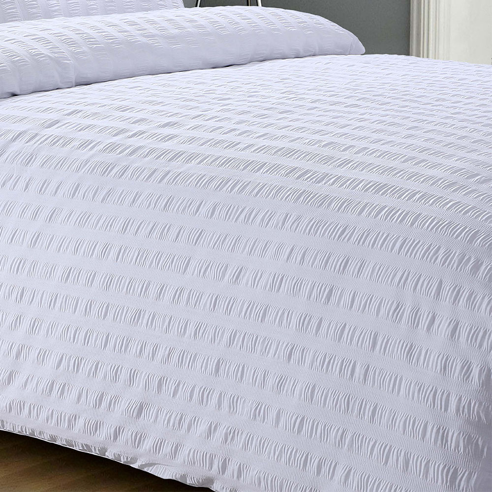 Autograph King Size White Seersucker Duvet Set Image 3
