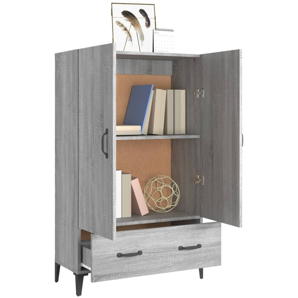 vidaXL 2 Door Single Drawer Grey Sonoma Highboard Image 4