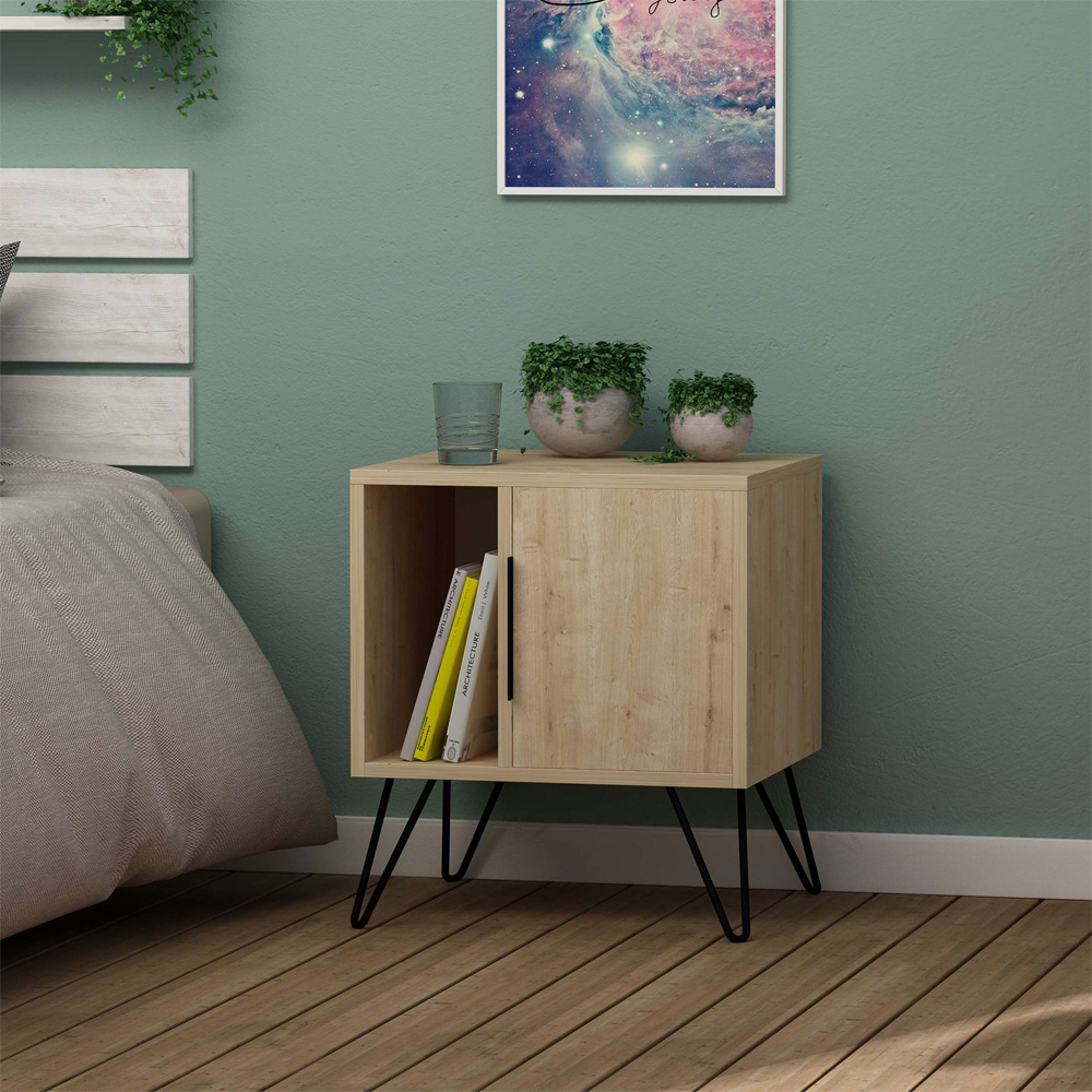 Decortie Glynn Oak Bedside Table Image 7
