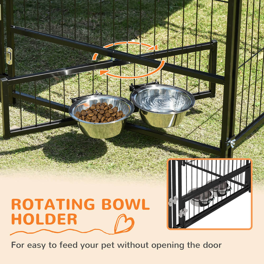 PawHut Outdoor Dog House Kennel with Canopy Top and Lock Image 3