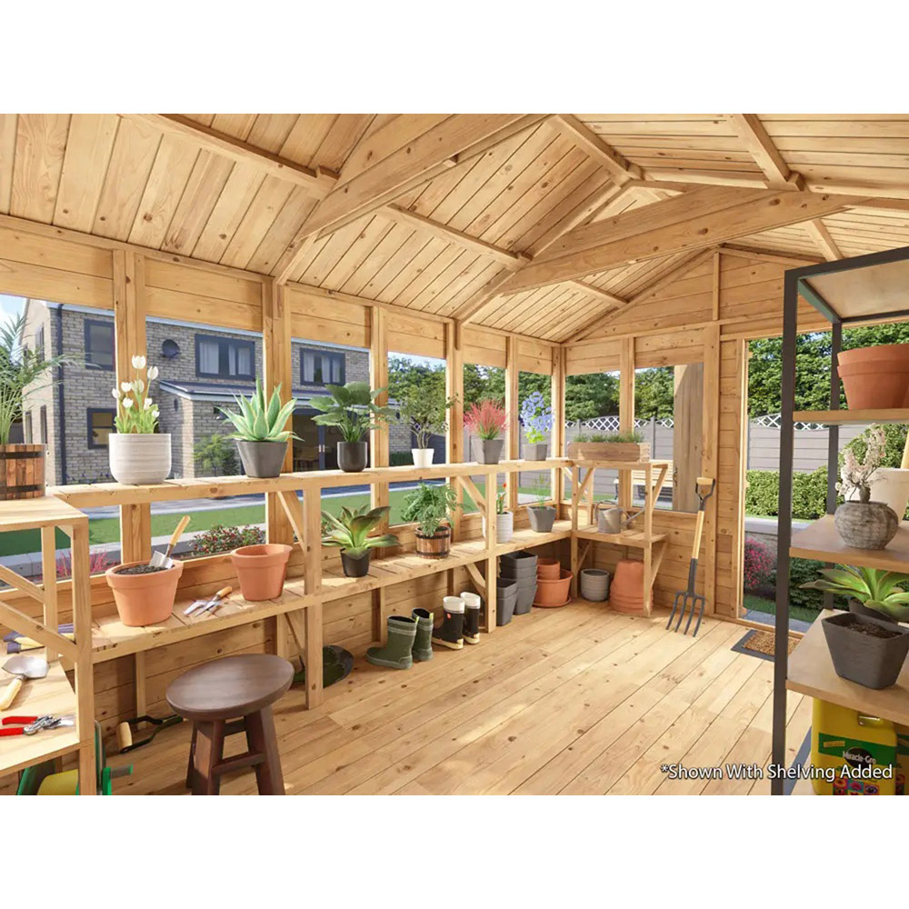 Dunster House Overlord 8 x 12ft Modular Brown Superfelt Apex Potting Shed Image 4