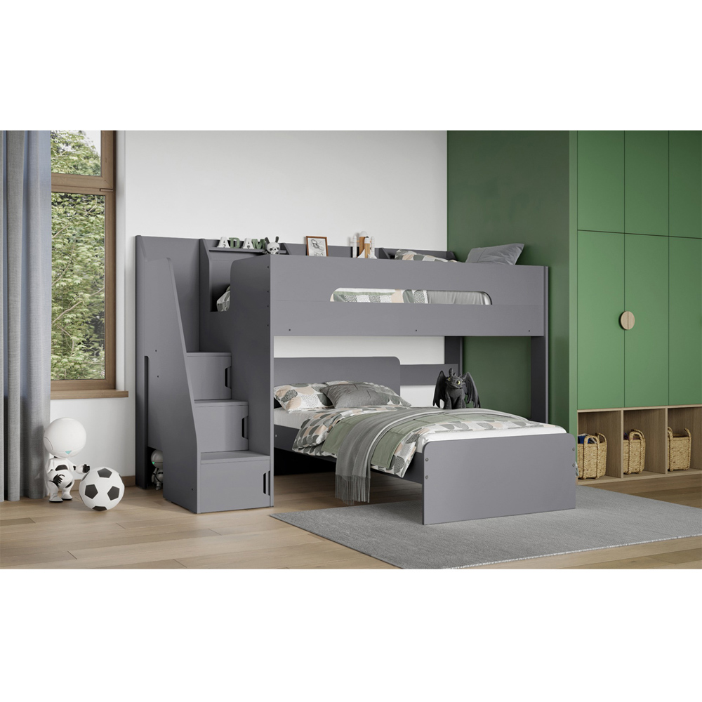 Flair Stepaside Grey L Shaped Bunk Bed Image 6