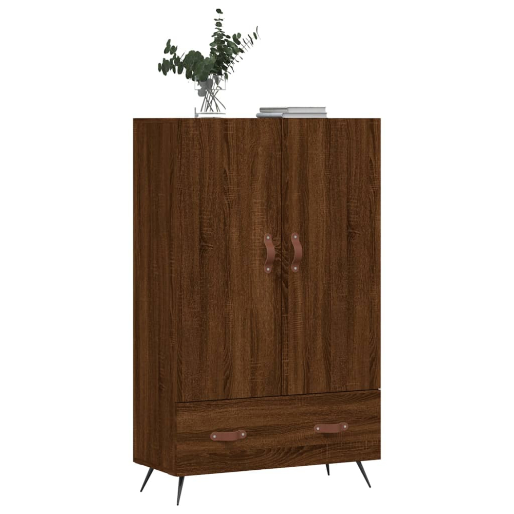 vidaXL 2 Door Single Drawer Brown Oak Highboard Image 4