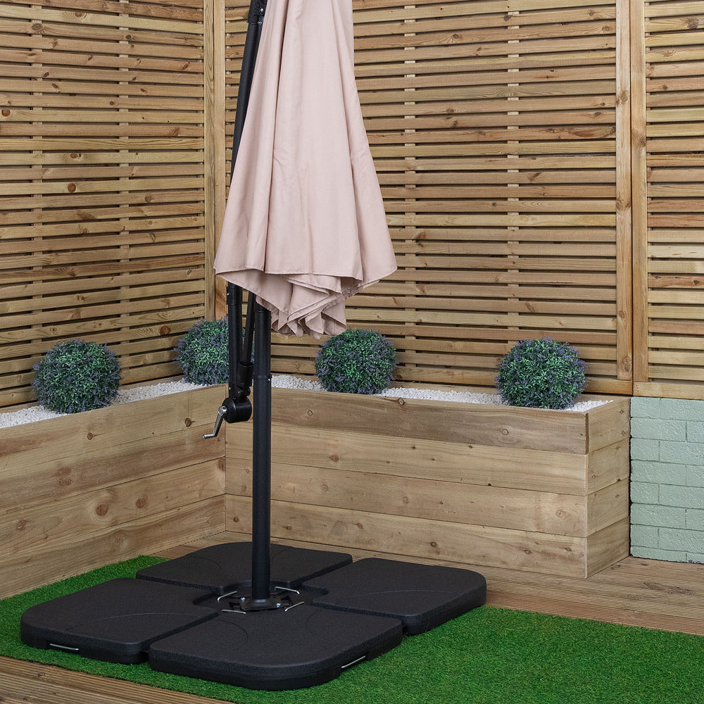 Samuel Alexander Beige Cantilever Banana Garden Parasol with Base Weight 3m Image 3