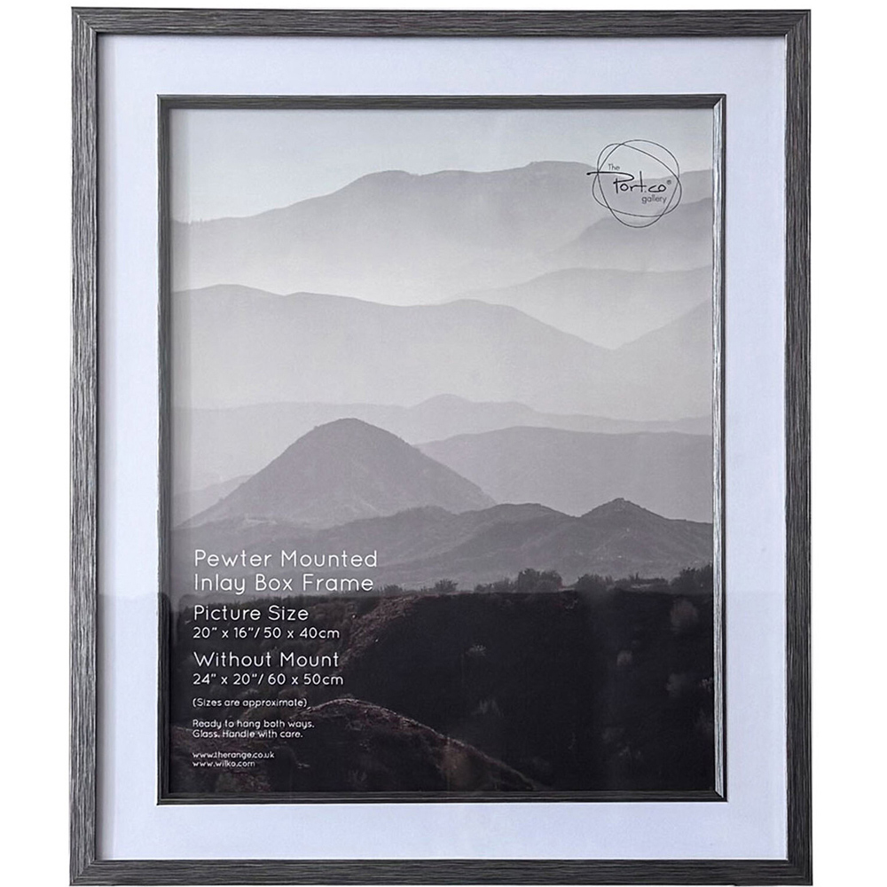 Mounted Inlay Box Photo Frame Pewter 20 x 16 inch Image 2