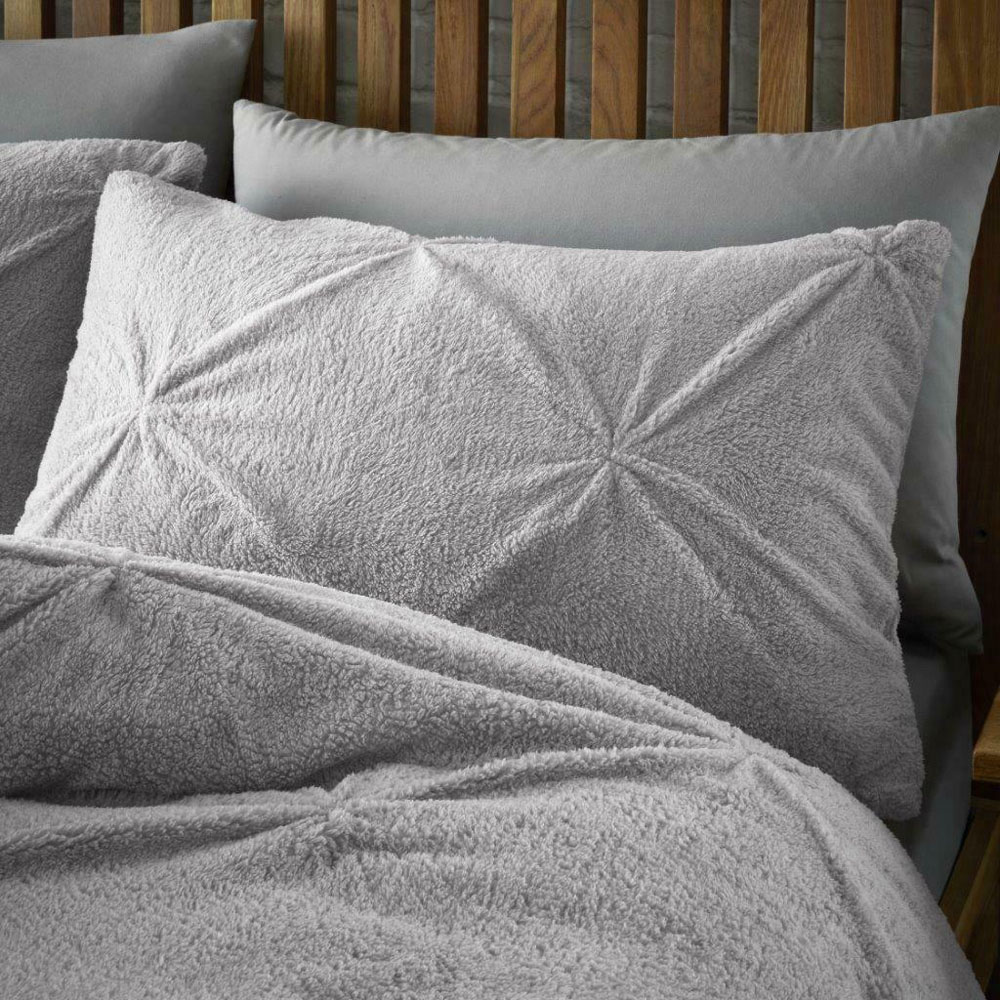 Smart Living Chiswick Single Grey Pintuck Duvet Set Image 4