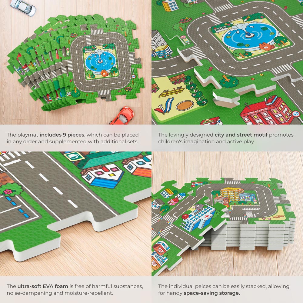 tectake MyCity Kids 9 Piece Puzzle Play Mat Image 4