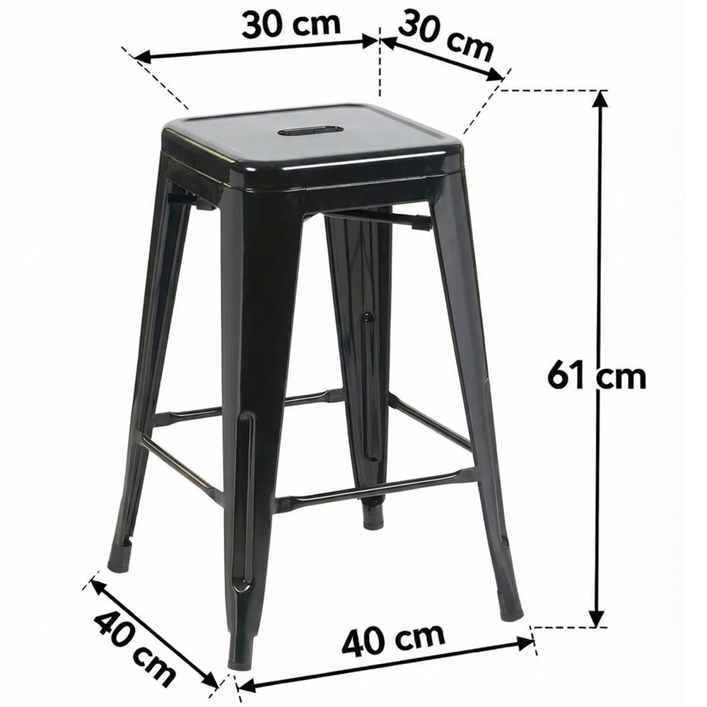 FWStyle Black Gloss Metal Bar Stool 4 Pack Image 6