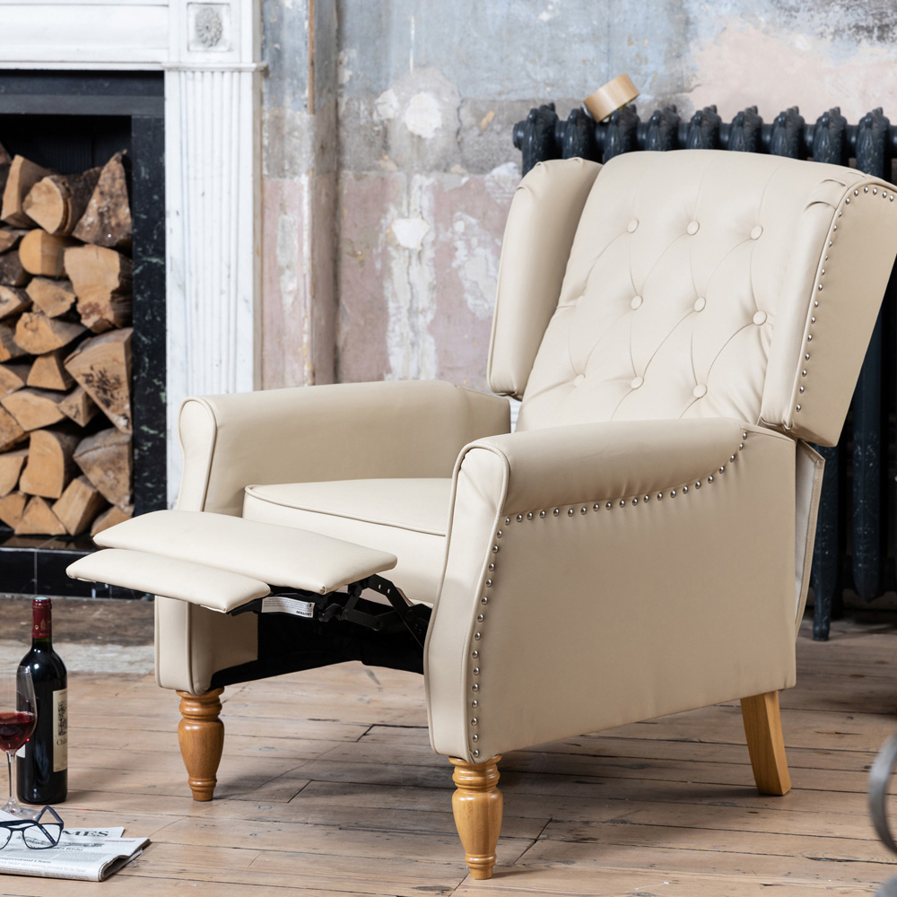Artemis Home Galena Cream Manual Recliner Chair Image 2