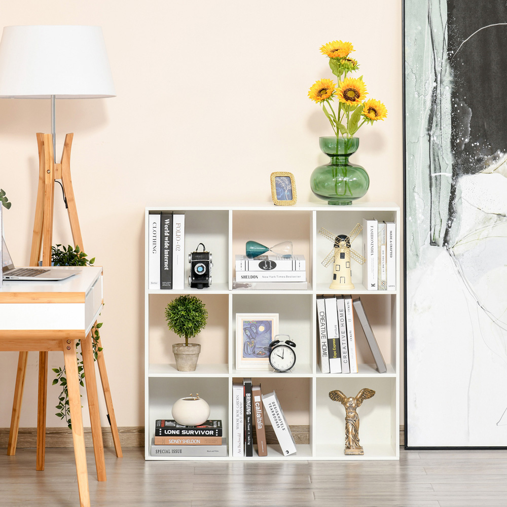 HOMCOM 9 Cube White Storage Cupboard Bookshelf Image 4