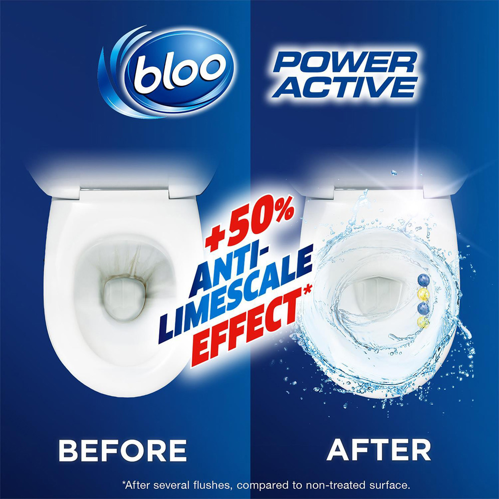 Bloo Power Active Plus Lemon Anti Limescale Effect Toilet Rim Block 2 x 50g 12 Pack Image 8