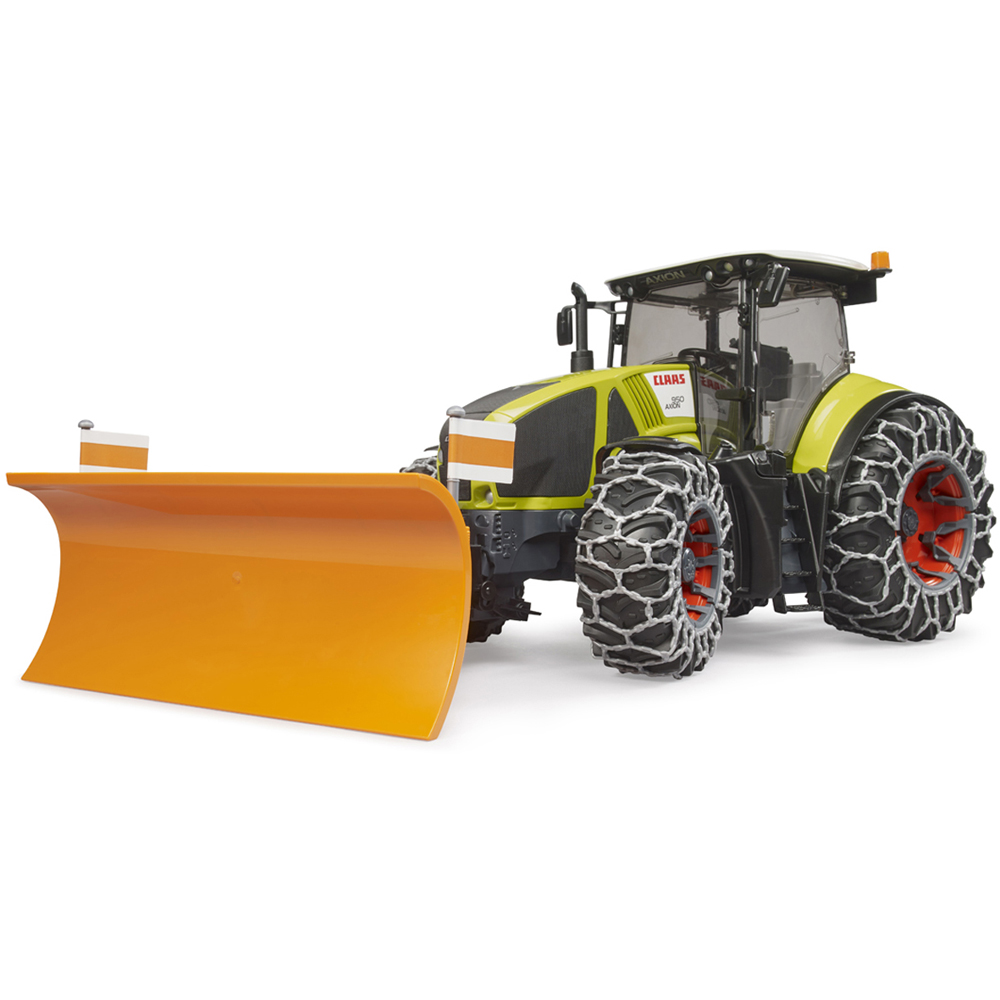 Bruder Kids Claas Axion 950 with Snow Chains and Plow Blade Playset Model Image 3