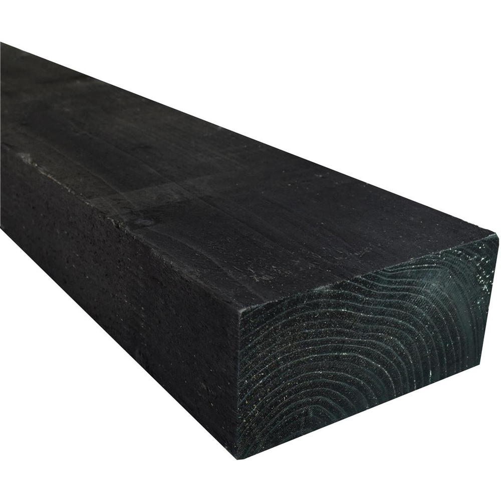 Snowdon Timber Black Pressure Treated Garden Sleeper 2.4m x 195mm 5 Pack Image 2