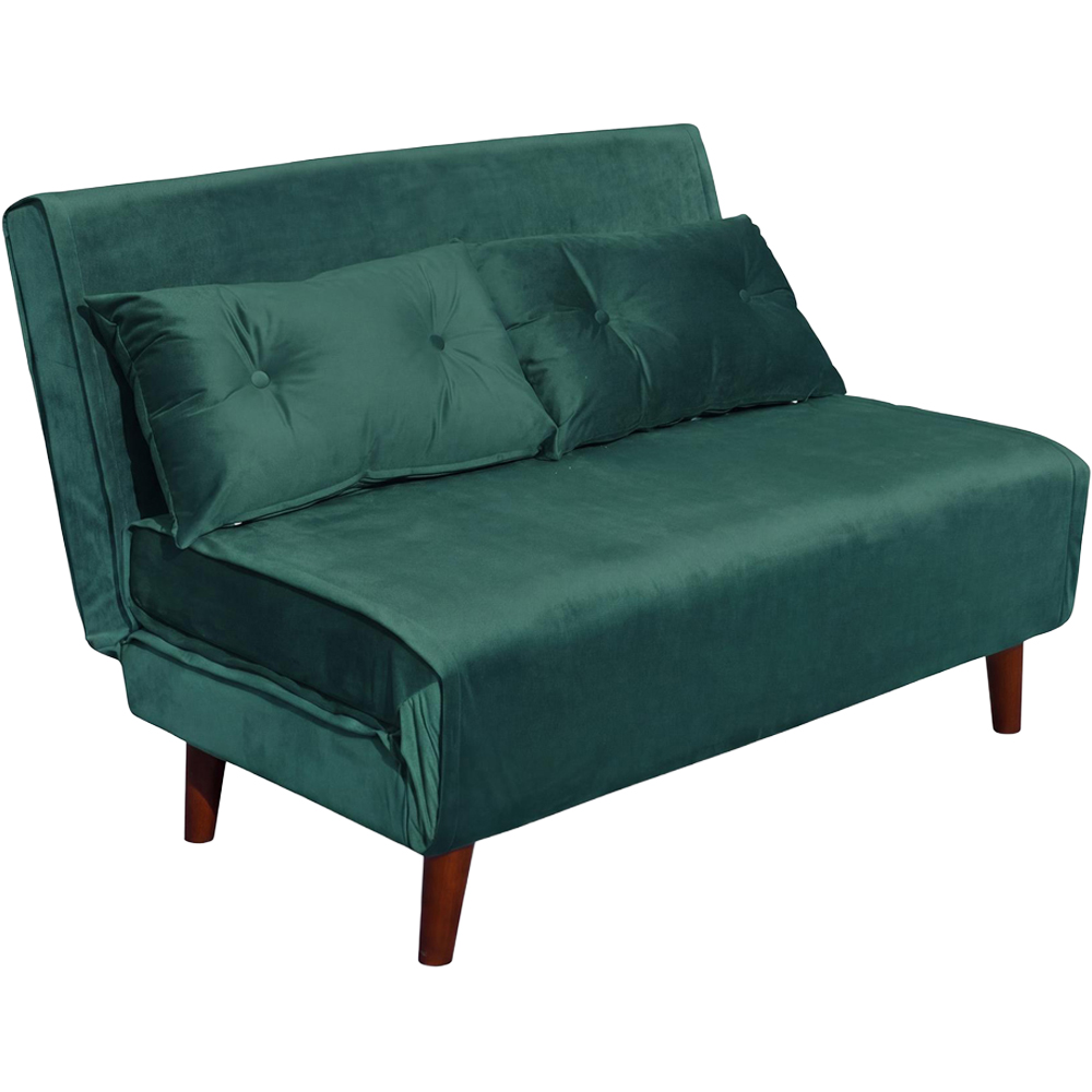 Portland Double Sleeper Green Velvet Sofa Bed Image 2