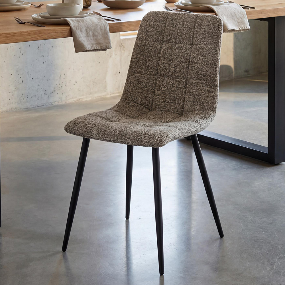 wilko Hudson Dark Grey Panel Stitch Dining Chair Image 1