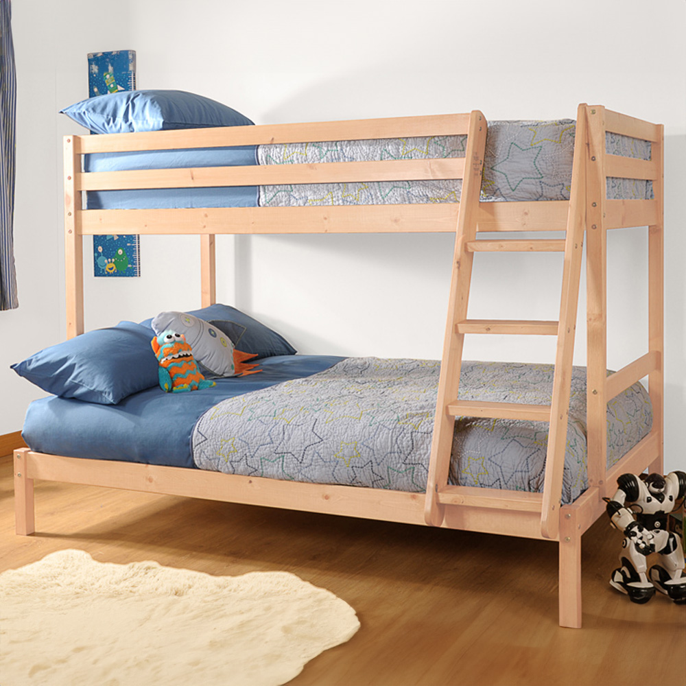 Brooklyn Triple Sleeper Natural Wooden Bunk Bed Image 1
