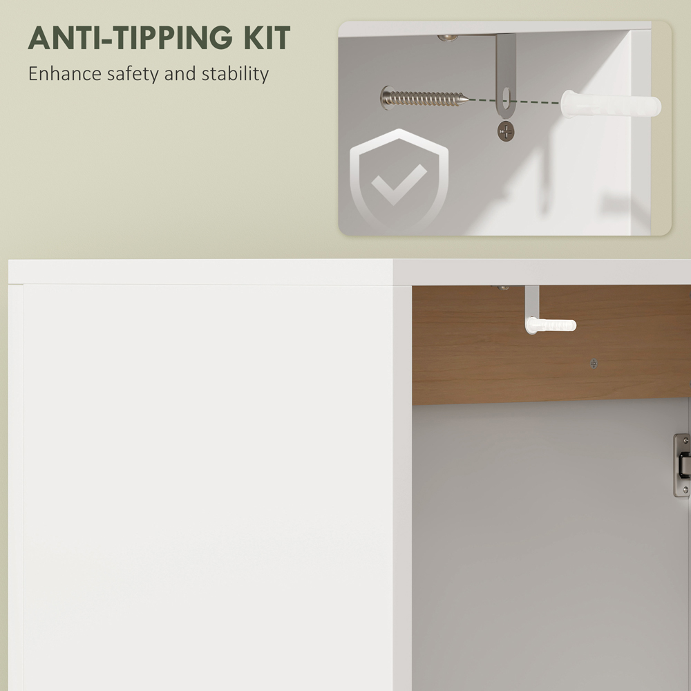 Portland 2 Door White Bathroom Under-Sink Cabinet Image 8