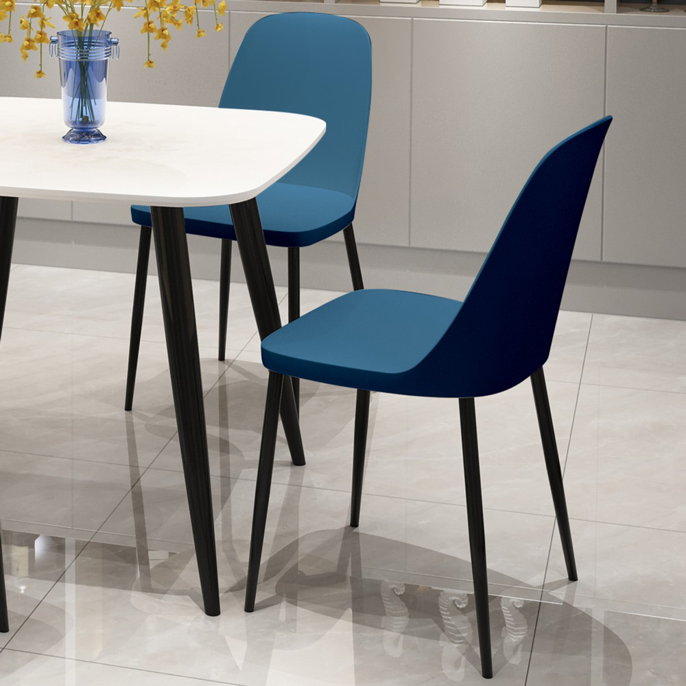 Core Products Aspen Set of 2 Blue and Black Dining Chair Image 1