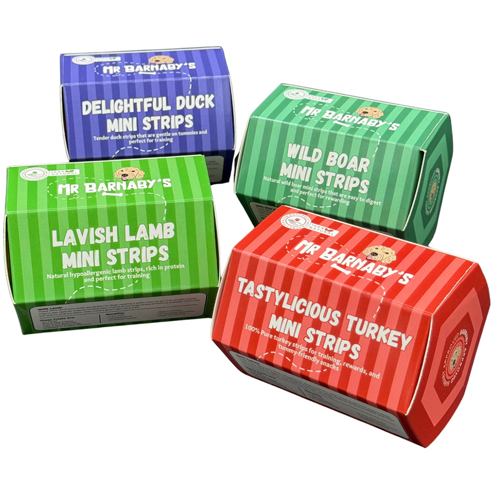 Mr Barnaby's Meaty Mini Strips Dog Treats Bundle 4 Pack Image 1