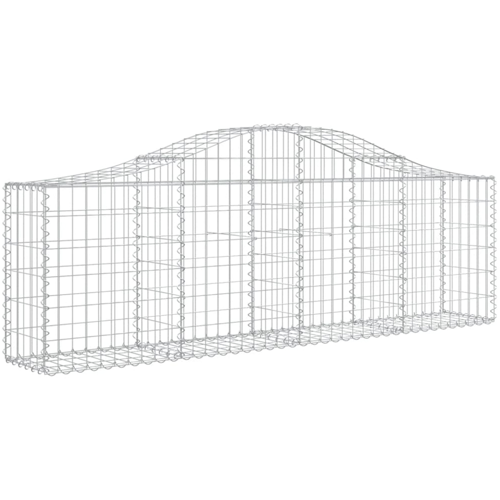 vidaXL Silver Galvanised Iron Arched Gabion Basket 200 x 30 x 60/80cm 5 Pack Image 1