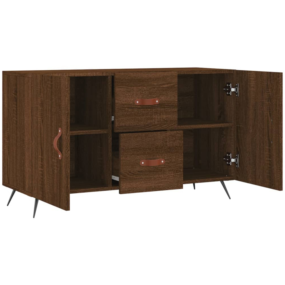 vidaXL 2 Door 2 Drawer Brown Oak Sideboard Image 5