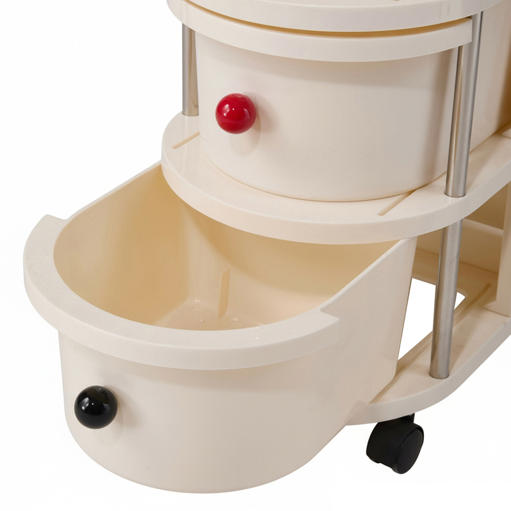 Living and Home 4 Drawer Cream Rolling Storage Cart Image 5