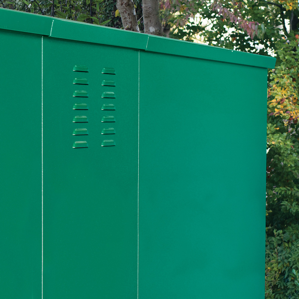 Asgard Centurion 5x 9ft Double Door Green High Security Apex Motorcycle Garage Image 6