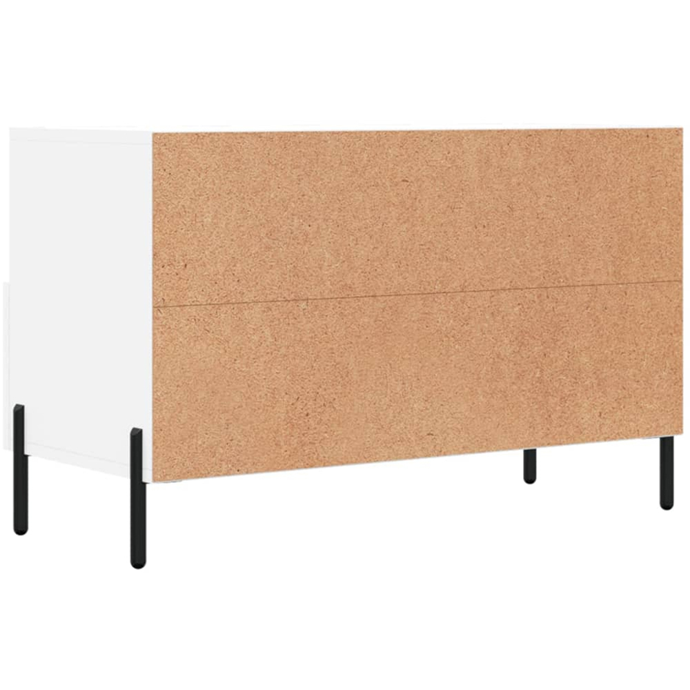vidaXL 2 Drawer 2 Shelf White TV Cabinet Image 8