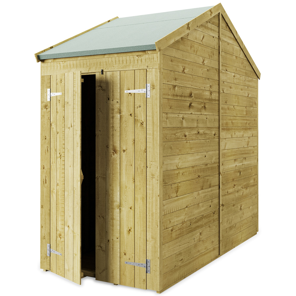 StoreMore 4 x 8ft Double Door Tongue and Groove Apex Shed Image 1