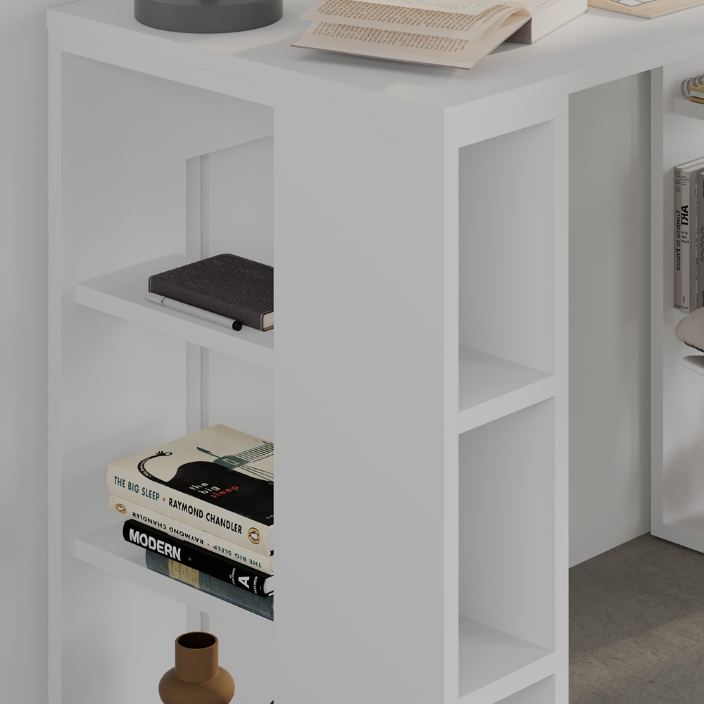 Decortie Colmar 6 Shelf Computer Desk White Image 3