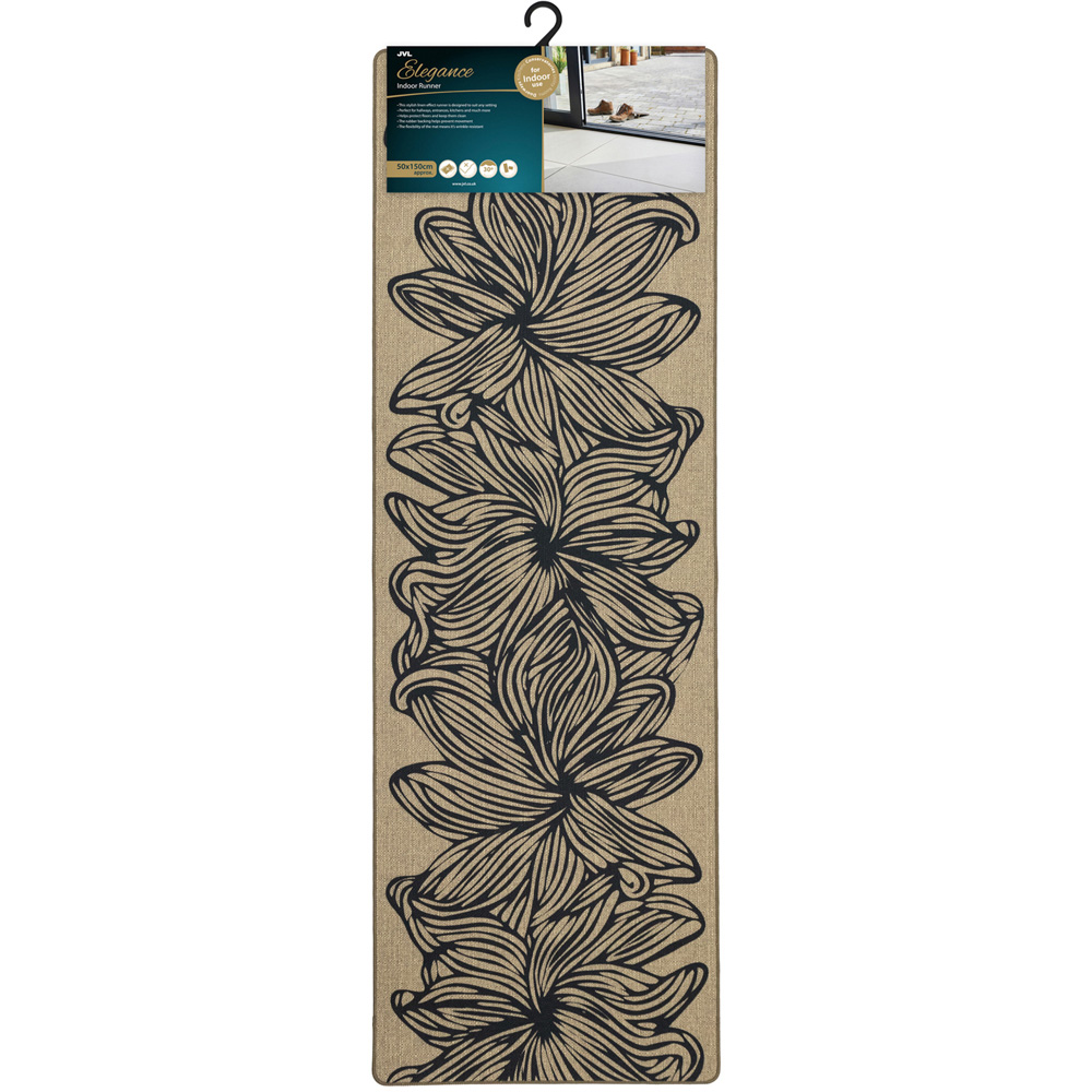 JVL Elegance Flowers Rubber Backed Door Runner 50 x 150cm Image 3