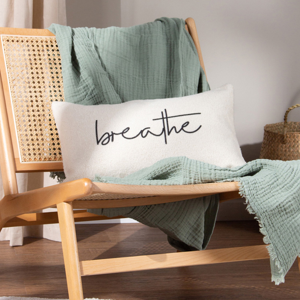 furn. Shearling Natural Breathe Fleece Cushion Image 2