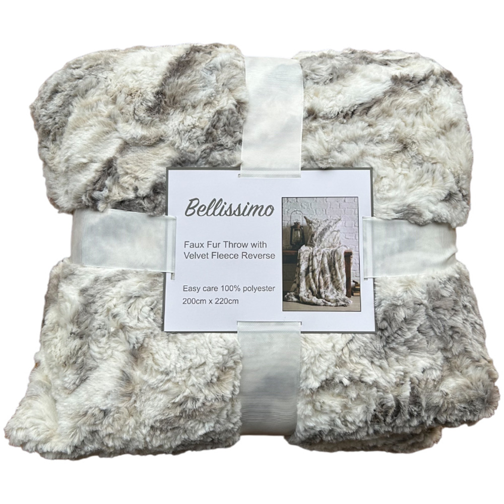 Bellissimo Marble Faux Fur Throw 200 x 220cm Image 1