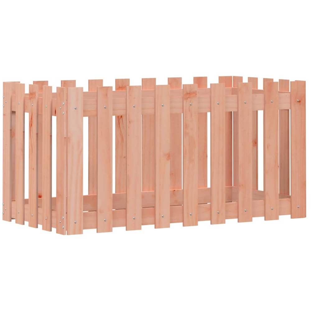 vidaXL Natural Fence Design Solid Douglas Wood Raised Garden Bed 100 x 50 x 50cm Image 1