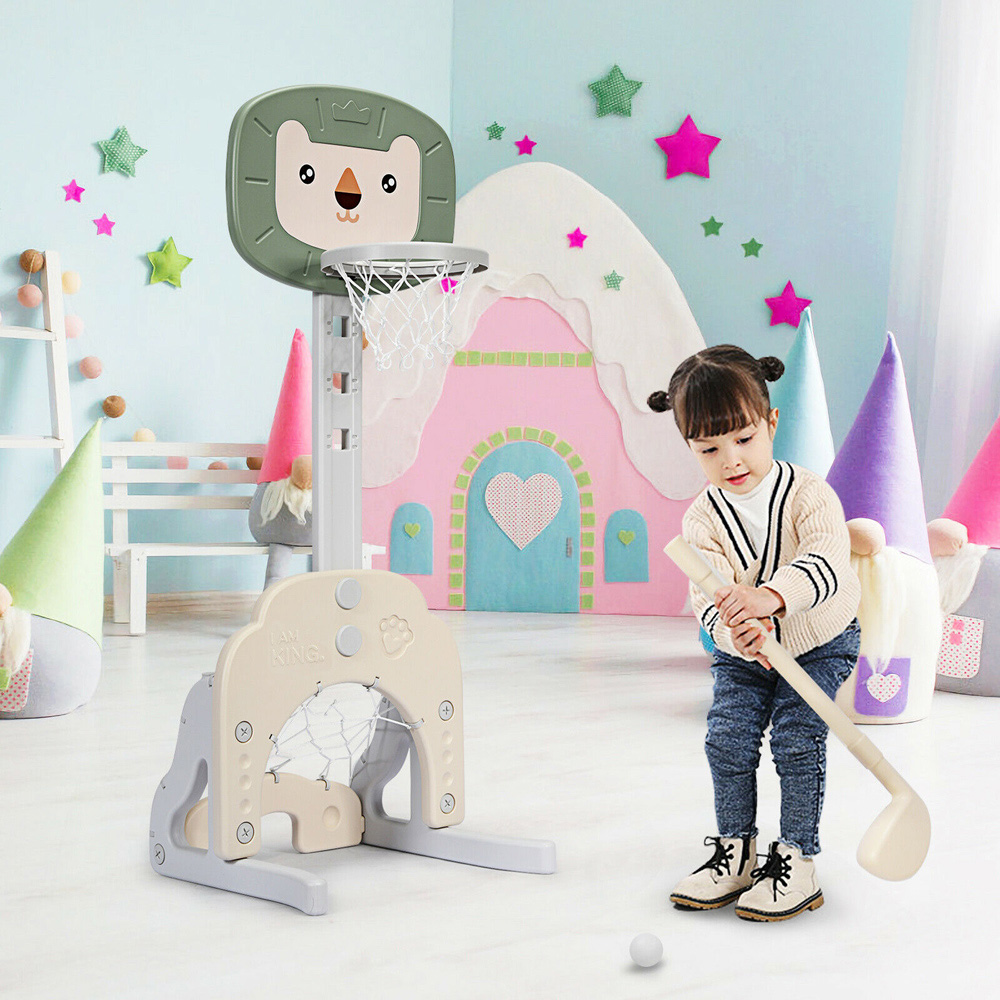 Costway Kids 3 in 1 Basketball Hoop Play Set Image 4