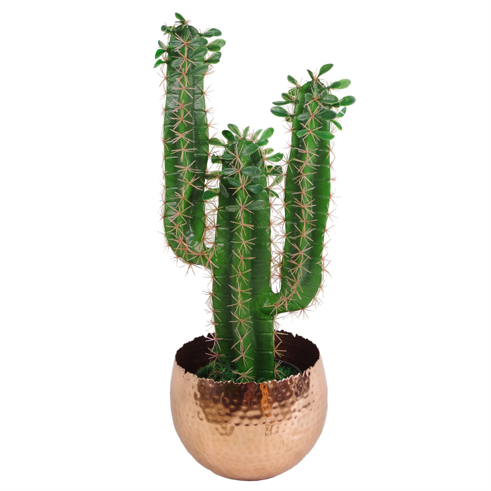 Leaf Hammered Gold Metal Planter 22 x 17cm Image 4
