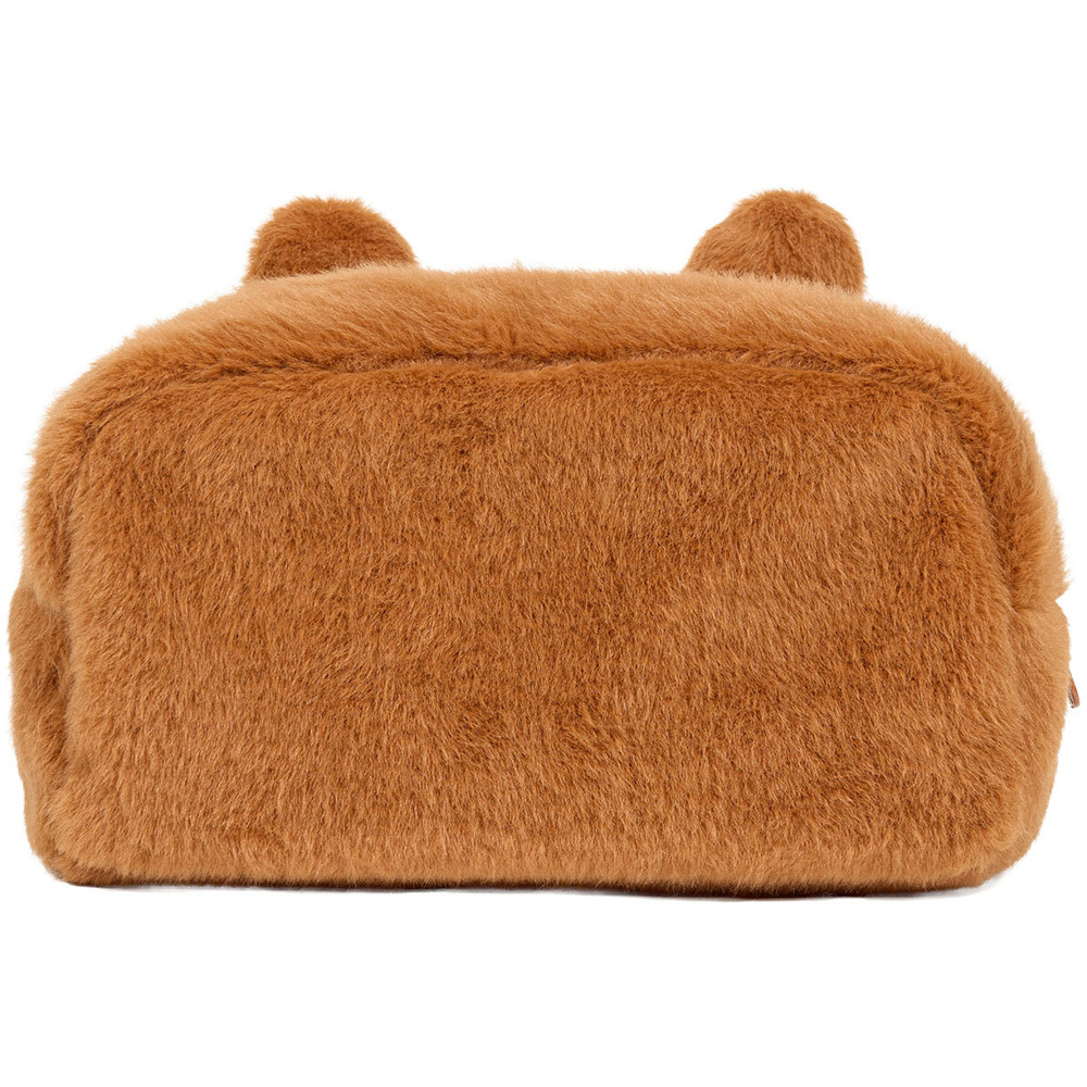 Capybara Collection Fluffy Makeup Bag Brown Image 3