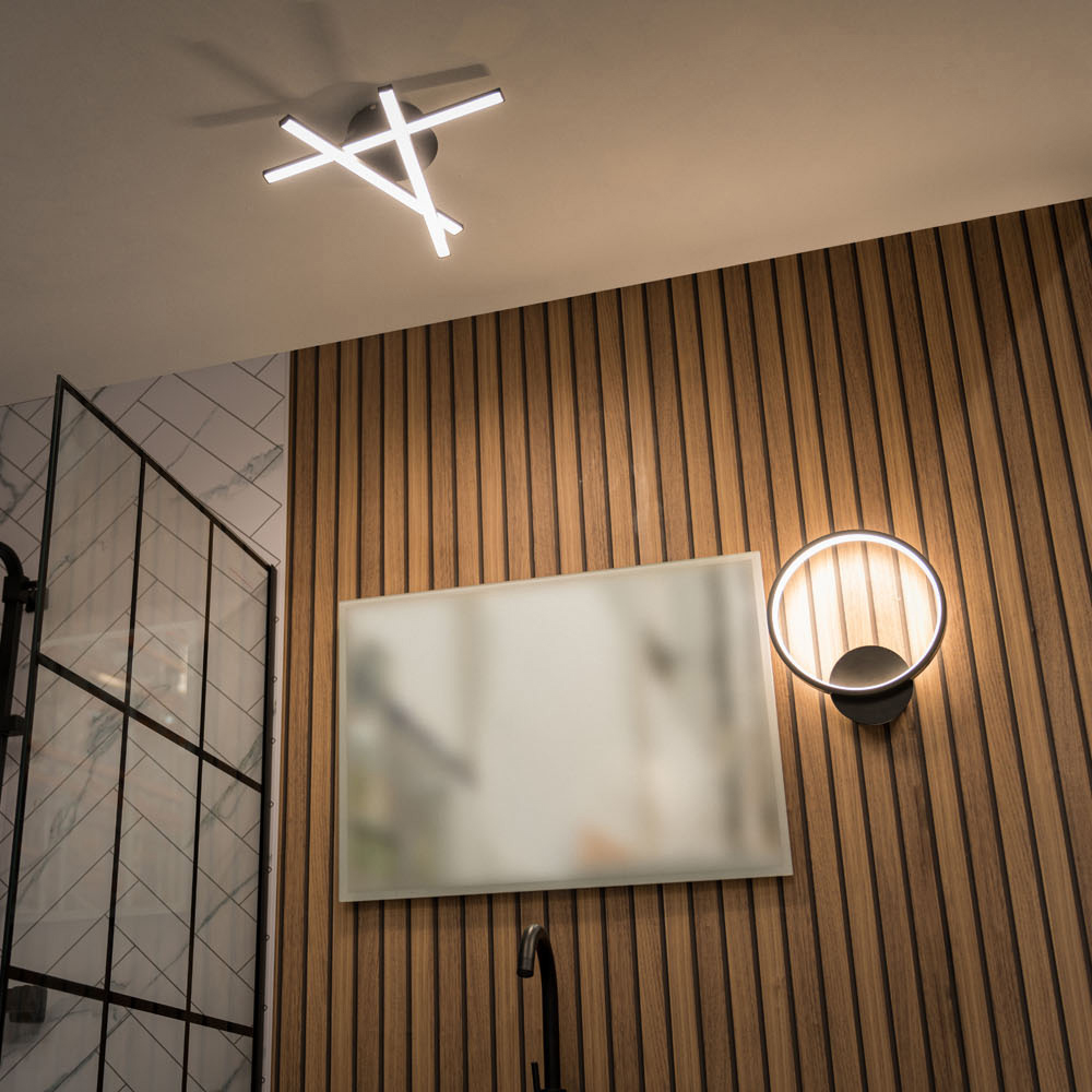 ValueLights Infinity Matt Black 3 Arm Adjustable Crossover Ceiling Wall Light Image 7