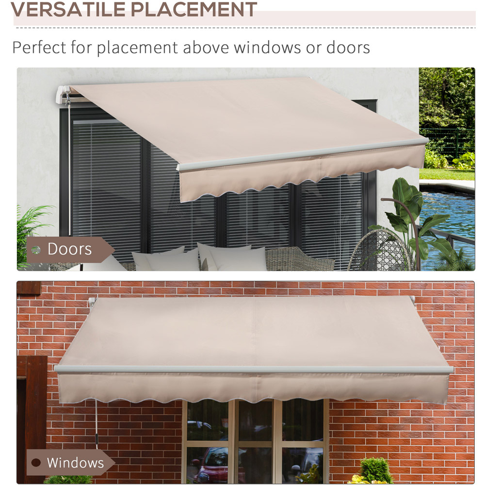 Outsunny Beige Hand Crank Window Awning 3 x 2m Image 5