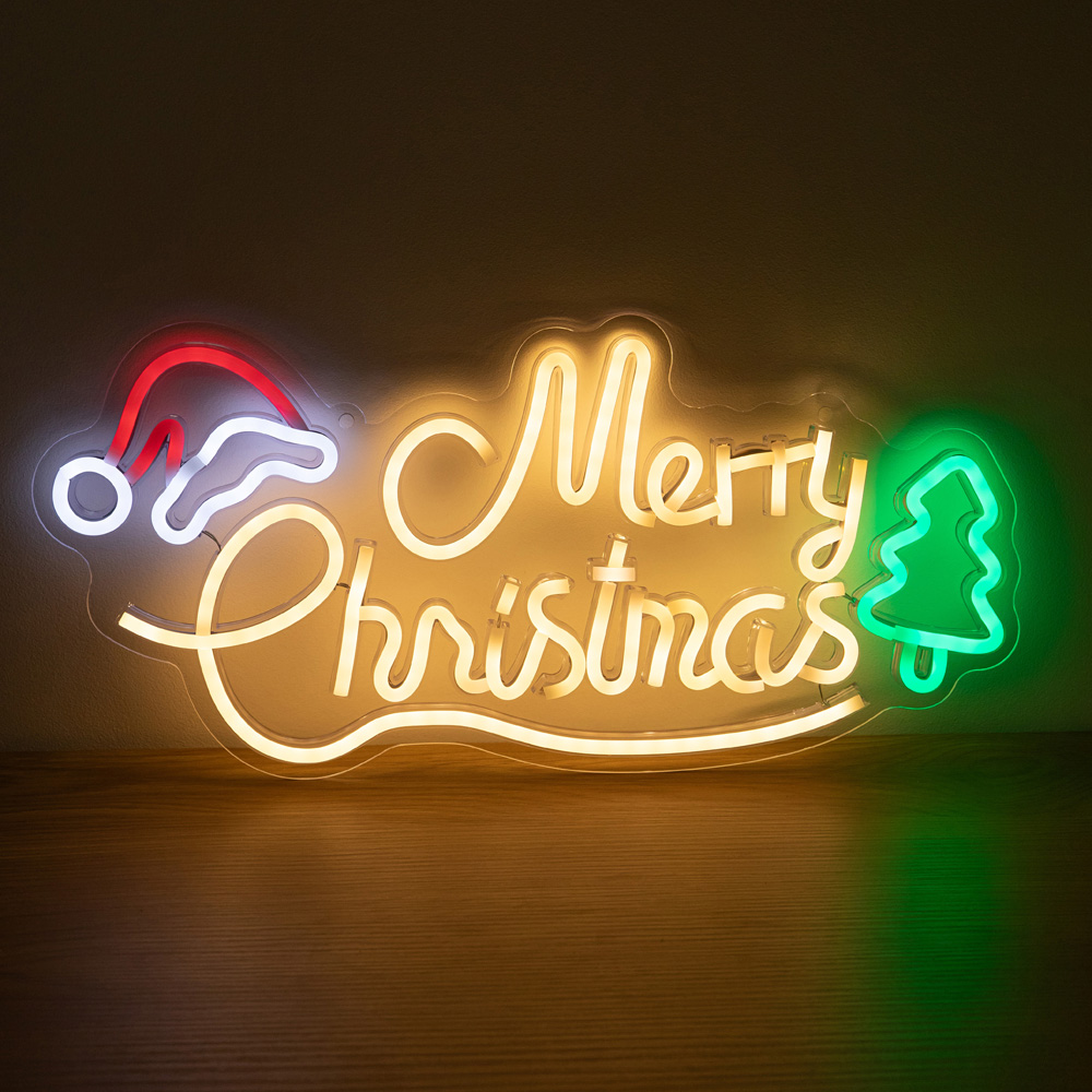 Samuel Alexander Multicolour LED Light-Up Neon Merry Christmas Decoration 43cm Image 8