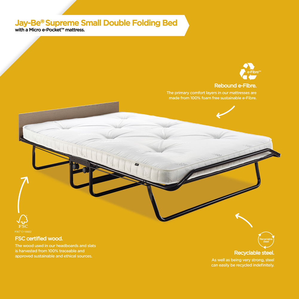 Jay-Be Supreme Small Double Automatic Folding Bed with Micro e-Pocket Sprung Mattress Image 7