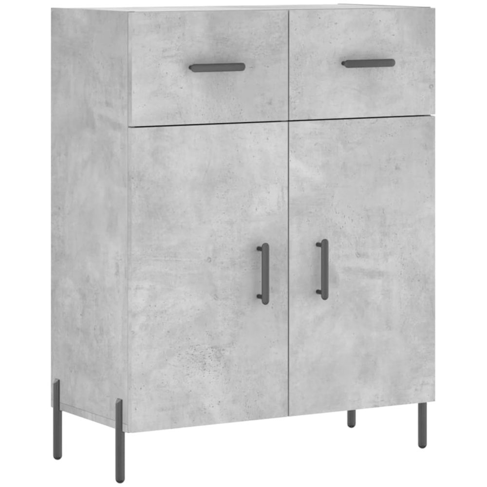 vidaXL 4 Door 2 Drawer Concrete Grey Highboard Image 7