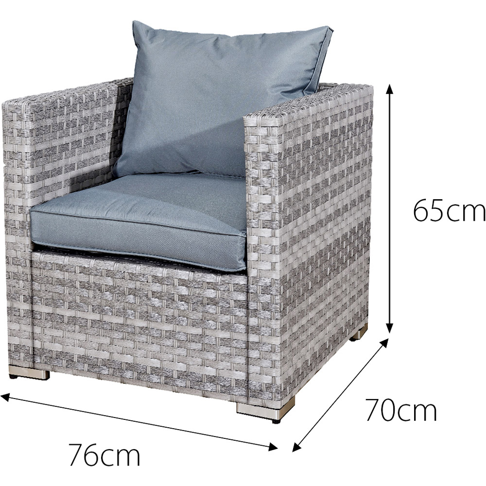 Oseasons Acorn 5 Seater Dove Grey Rattan Lounge Sofa Set Image 3