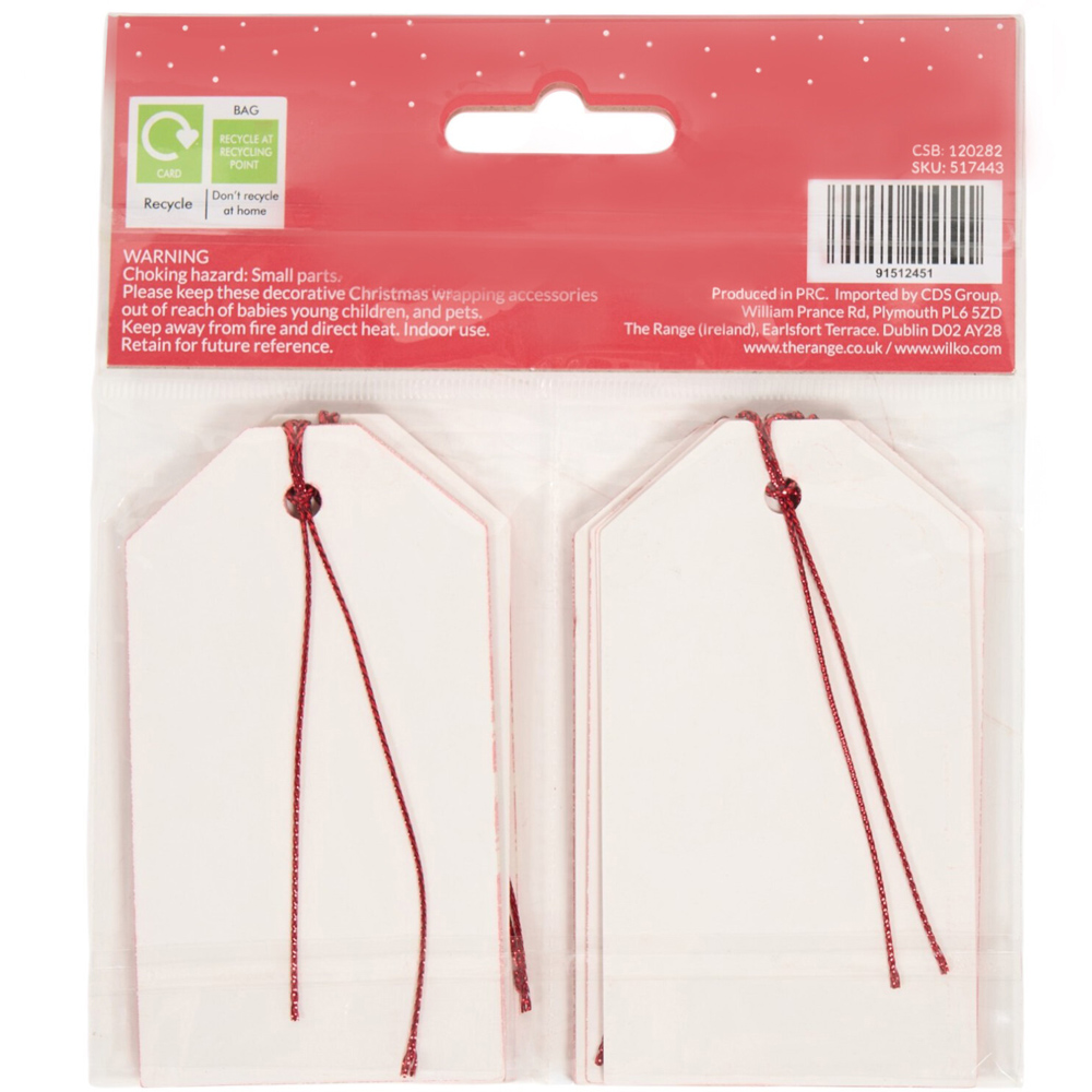 Pack of 12 Santa Stamp Gift Tags Red Image 4