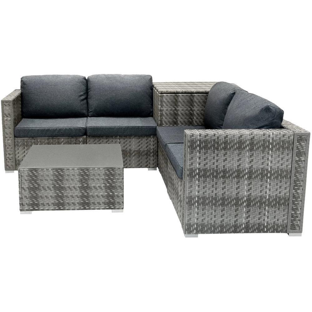MonsterShop 6 Piece Grey Rattan Modular Furniture Set Image 4