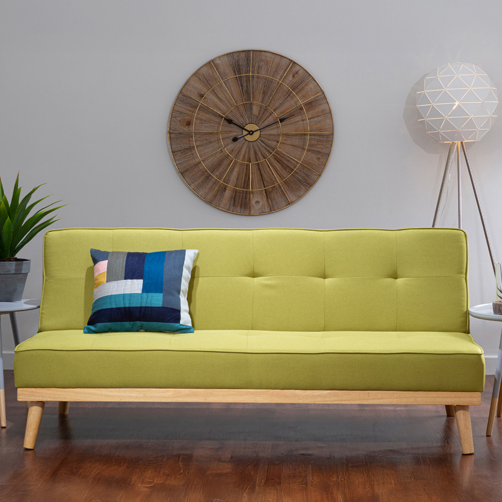 Premier Housewares Stockholm 3 Seater Green Sofa Bed Image 3