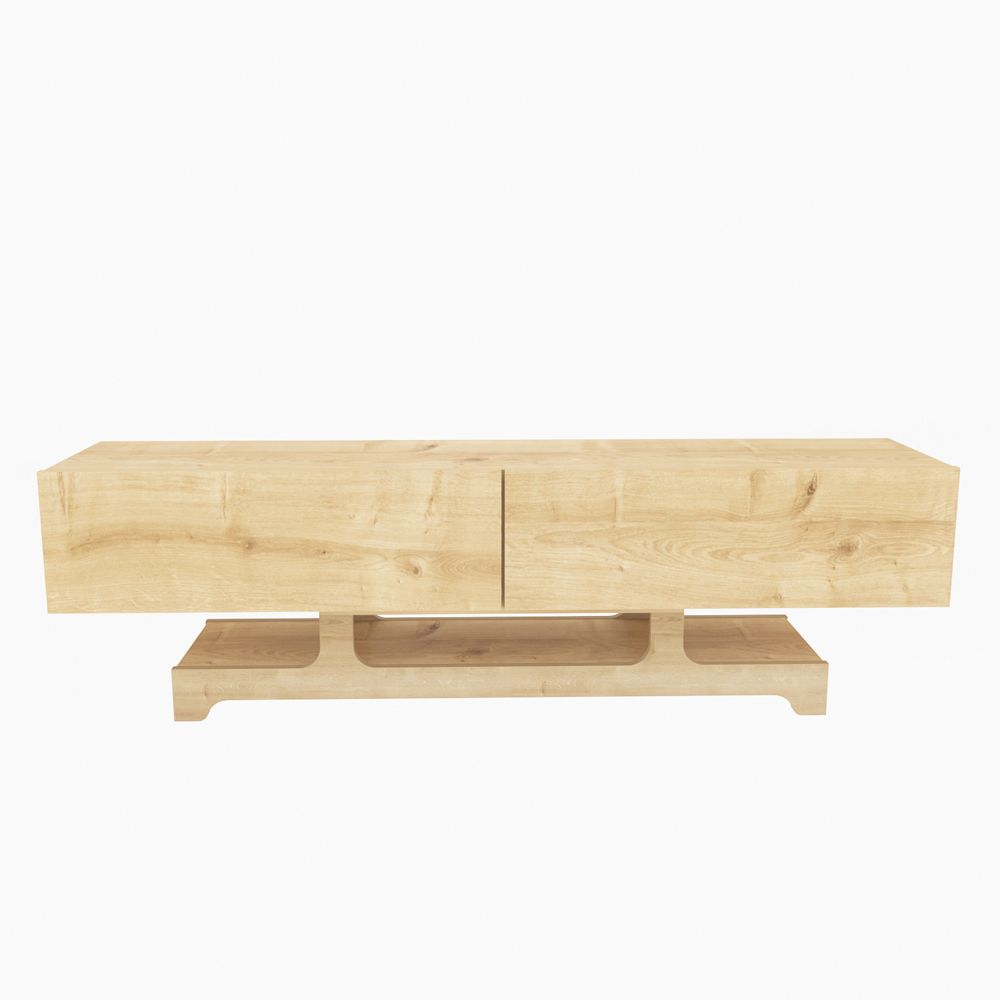 Decorotika Tera 2 Door Single Shelf Oak TV Unit Image 3